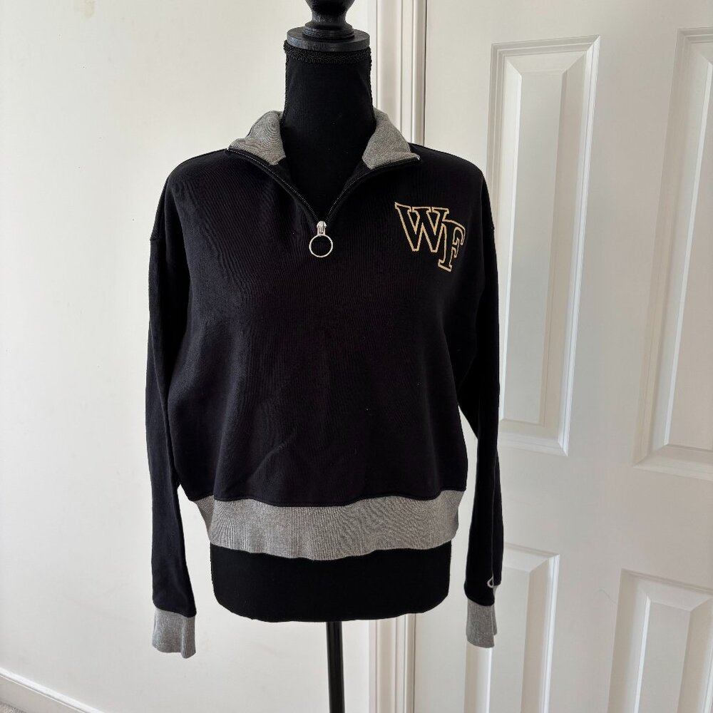 Wake Forest Cropped Quarter Zip by Champion size M